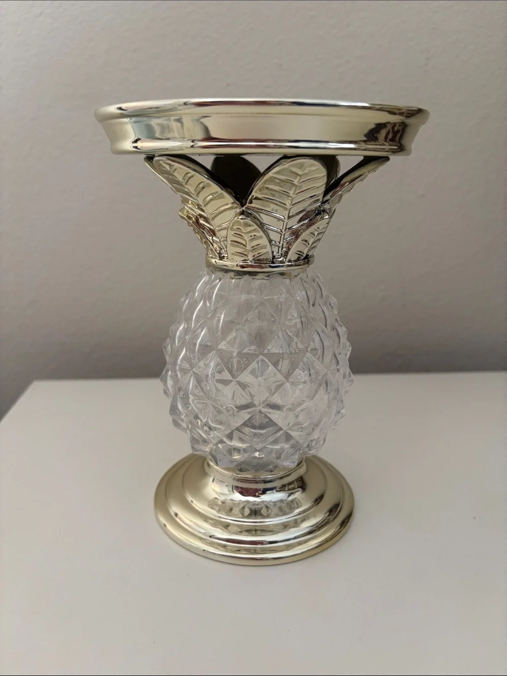 Rare! Bath & Body Works Glass Pineapple Candle Holder -  Decorative Home Accent